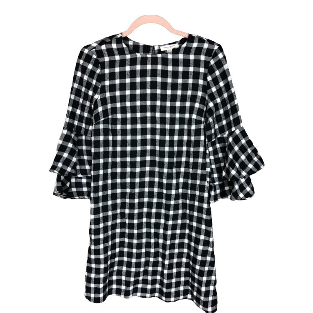 beach lunch lounge gingham dress Beachlunchlounge Ruffle Bell Sleeve Cotton‎ Black White XS TP Jacket:US48 Featuring the sweetest gingham 2026 Semi-Annual Sale 50 ZARA VOLUMINOUS EMBROIDERED DRESS
